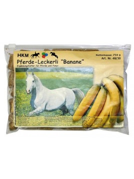 Golosinas de plátano para caballos.